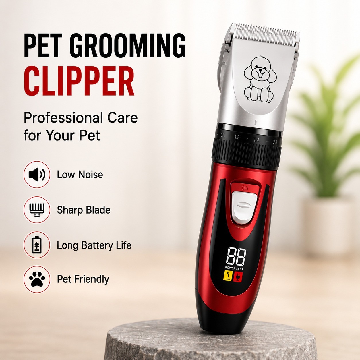 Cordless Pet Dog Cat Grooming Clipper Thick Hair Trimmer Electric Shaver Kit