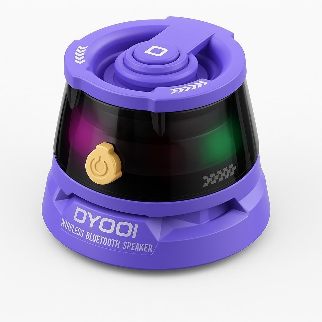 DY200 Mini Magnetic Bluetooth Speaker- RGB LED Phone Stand Portable Bass, Purple